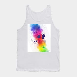 💀🎨Crazy beautiful halloween skull design skeleton - colorful, painting, psychedelic Tank Top